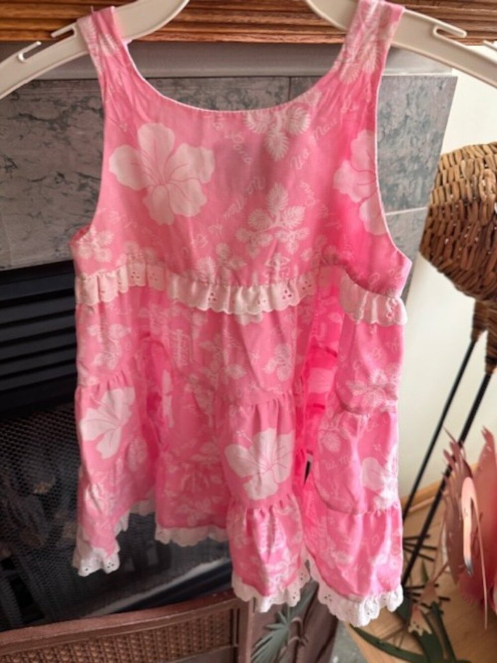 Vtg Kealana Hawaii Liberty House Hawaii Girls 4T PINK HIBISCUS 2 Piece - Picture 4 of 6